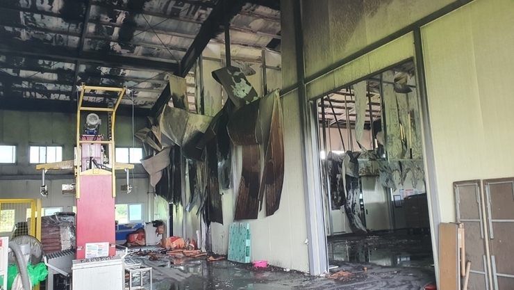 옥과농협 유통센터 원인모를 화재 발생