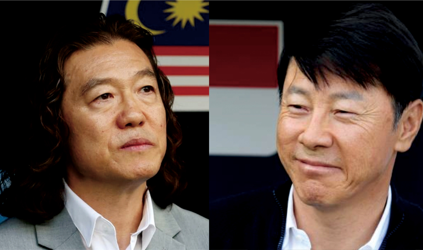 말레이시아 감독 김판곤(왼편), 인도네시아 감독 신태용