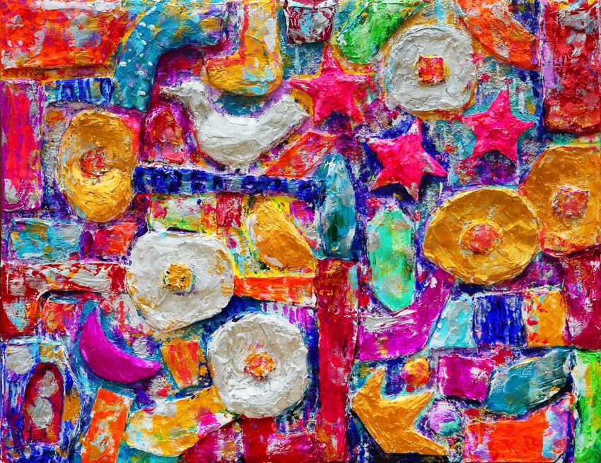 서경란, 사랑Ⅰ, 53x41cm, Mixed media on canvas, 2022,