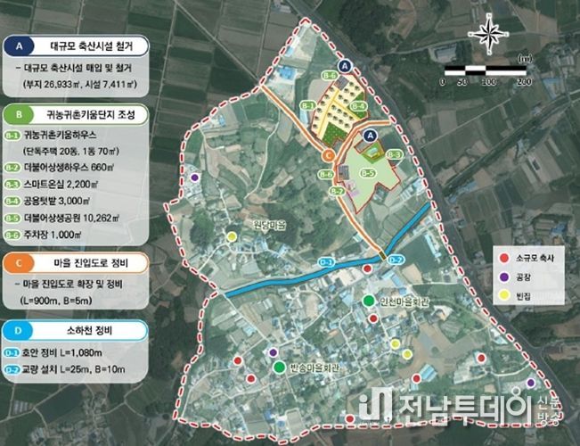 노안 금안마을, 농촌공간정비사업 계획도