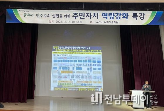 구례군,'풀뿌리 민주주의 실현을 위한 주민자치 역량 강화 특강'개최