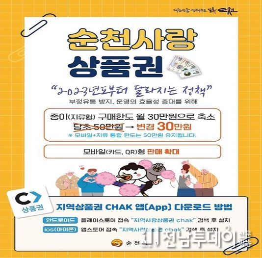 순천시, 2023년도 순천사랑상품권 10% 특별할인판매