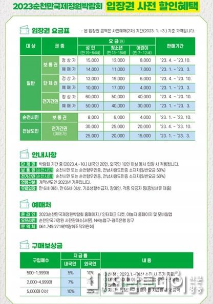 2023순천만국제정원박람회 입장권 사전할인혜택
