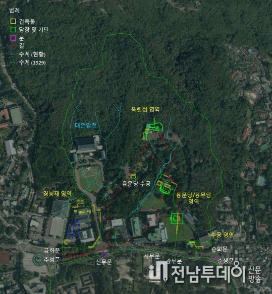 경복궁 후원 및 청와대 권역 비교
