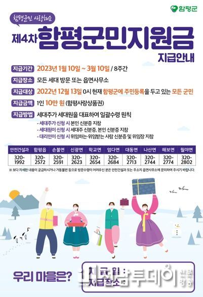 제4차 함평군민지원금 지급안내 포스터