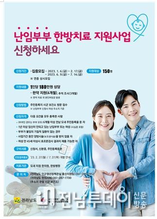 여수시는 올해부터 한방 난임치료 지원을 확대한다.