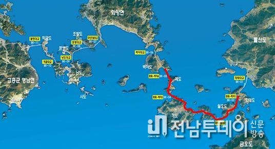 화태~백야 연도교 조감도 위치도