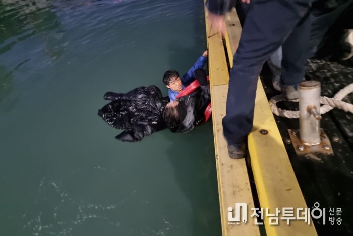 완도해경 조지형 순경, 항내 익수자 신속 구조