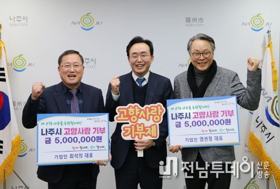 “나주는 제2의 고향” 타지 기업인 고향사랑기부제 동참 눈길