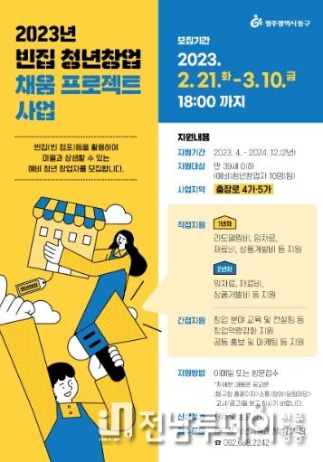 광주광역시 동구, 충장로 4·5가 빈집 활용 예비 청년창업자 모집