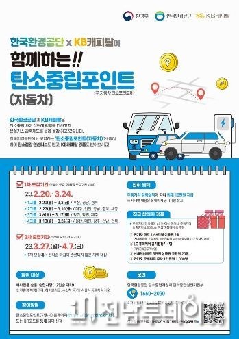 제주시, 탄소중립포인트제(자동차) 참여자 확대 모집