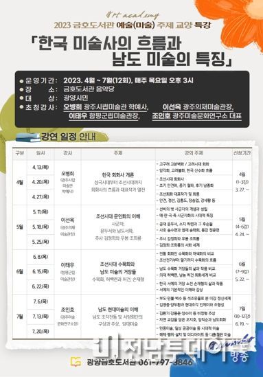 광양금호도서관, 예술(미술) 주제 교양 특강 운영