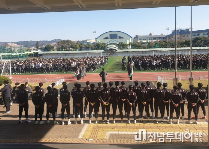 백호기 전도 청소년 축구대회 응원 연습 및 출정식