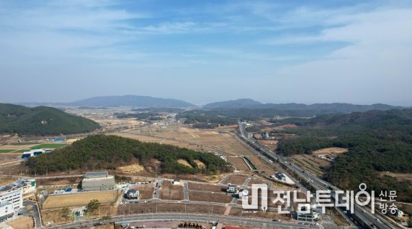 광주 미래차 국가산단 조성 예정지인 광산구 오운동 전경 및 29일 개최된 광주미래차 비전선포식