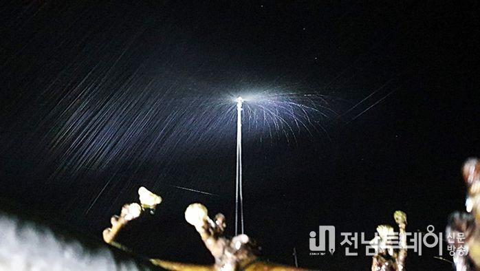 나주배 과수원에 설치된 미세살수장치