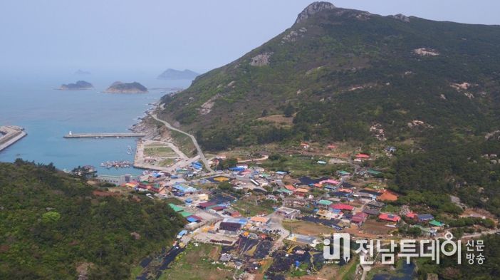 보길면 어촌체험마을이 있는 보옥리 전경
