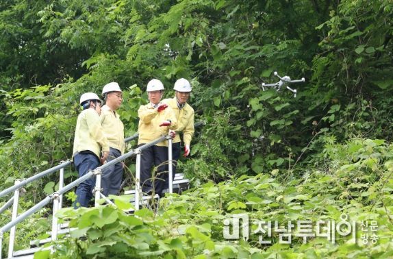 광산구 ‘드론’ 활용 급경사지 집중안전점검