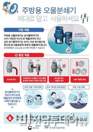 여수시가 수질 오염을 악화시키는 주방용 오물분쇄기의 불법사용 금지를 당부하고 나섰다.