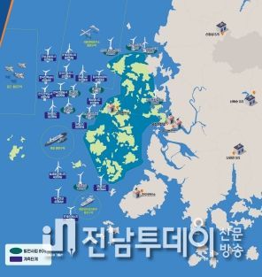 신안 해상풍력 발전단지 현황도