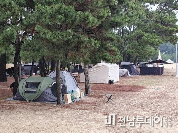 보성군, 모두가 즐거운 율포솔밭해수욕장 장박 텐트 stop