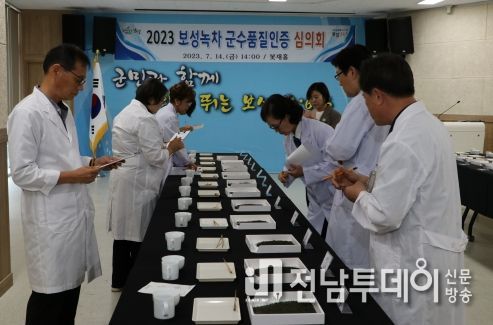 ‘보성 녹차’ 군수가 품질 보증한다! _오감 관능 평가 중인 심사위원들