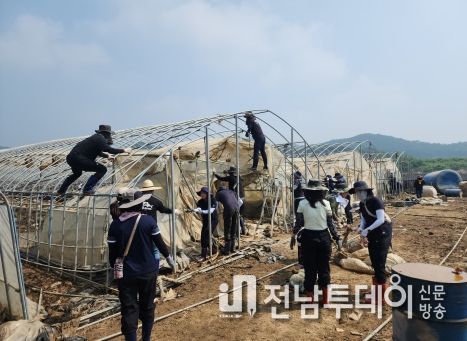 전남 곡성군 공직자, 충남 청양군 집중폭우 피해지역 긴급복구 지원