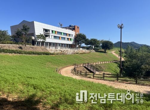 화순읍 남산공원에 코스모스, 해바라기 식재 사진