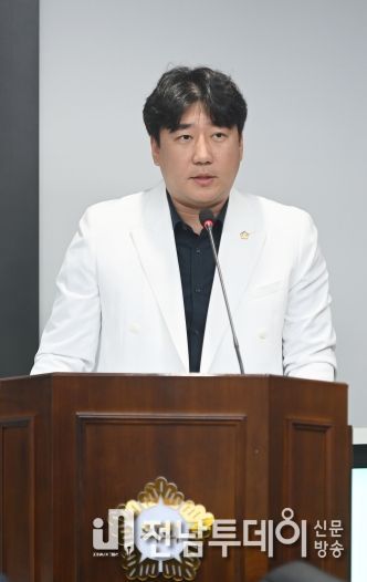 광주 서구의회 안형주 의원이 제315회 임시회 중 상임위원에서 발언하고 있다. (사진=안형주 의원 제공)
