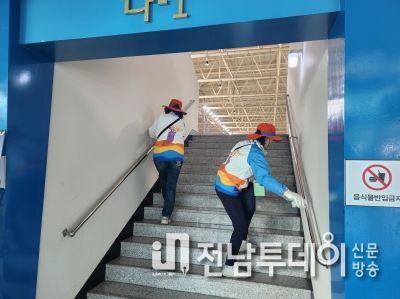 전국체전 기간 자원봉사자 활동 모습