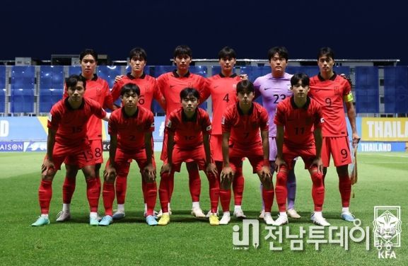 AFC U-17 아시안컵 당시 U-17 대표팀의 모습.
