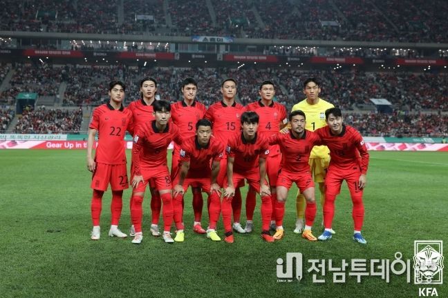 지난 10월 축구국가대표팀 친선경기 튀니지전 당시 선발 출전한 11명의 모습