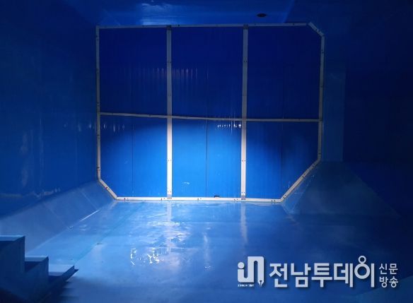 청소된 정수장 배수지 모습.