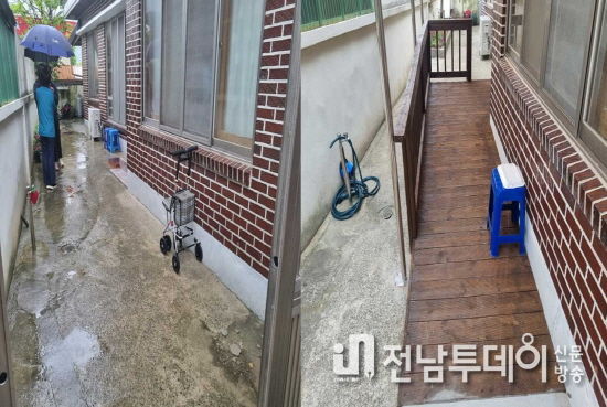 출입구 경사로 설치 전후