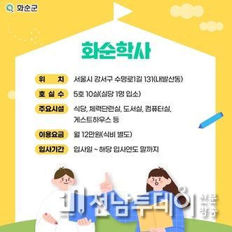 화순군, 서울 “화순학사” 입사생 10명 모집