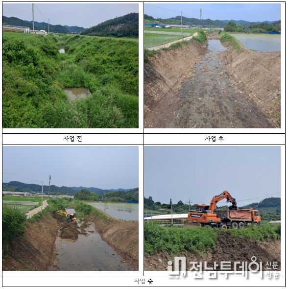 하천 퇴적토 준설사업 현장 사진