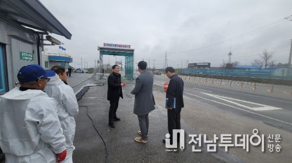 김정섭 영광부군수, 거점소독시설 현장 점검