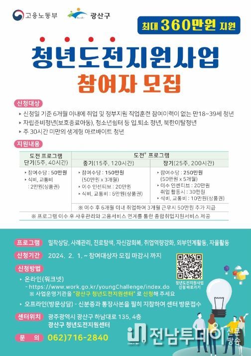 2024년 청년도전 지원사업 참여자 모집 안내문