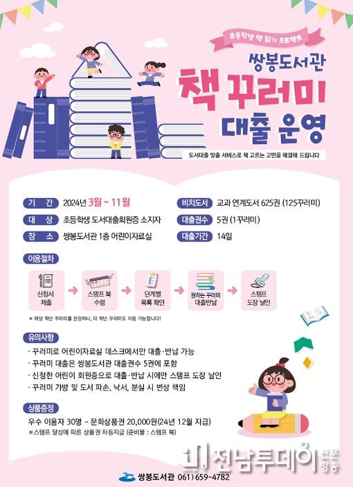 여수시립쌍봉도서관, 초등교과 연계도서 ‘책 꾸러미 대출’