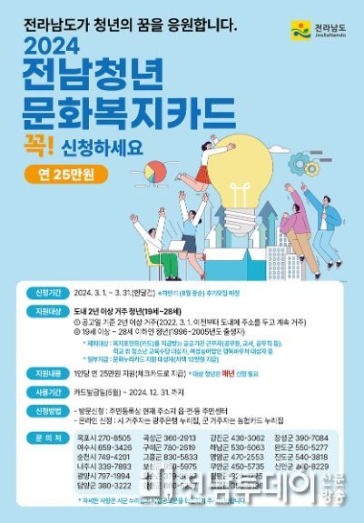 전남청년 문화복지카드 홍보물
