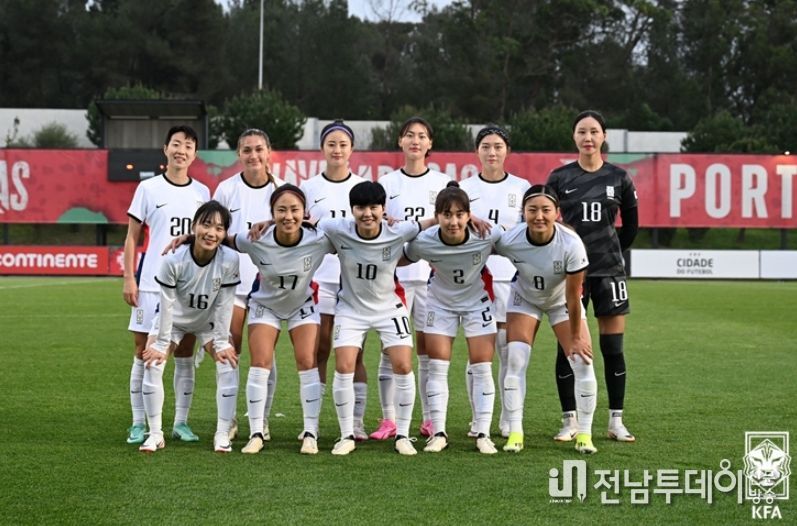 체코와의 친선경기에 선발로 나선 11명의 모습.