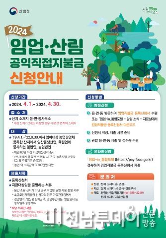 구례군, 2024년 임업직불금 신청, 미리 준비하세요.