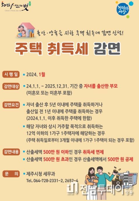 ‘주택 취득세 감면’ 안내문