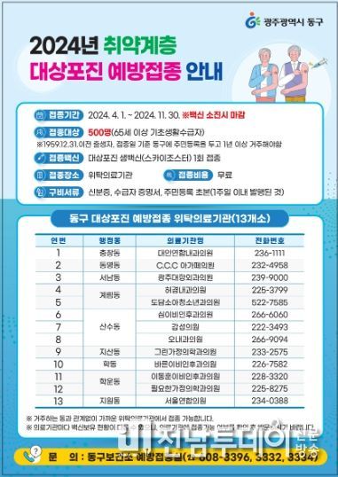 4월 1일부터 취약계층 대상포진 무료 예방접종