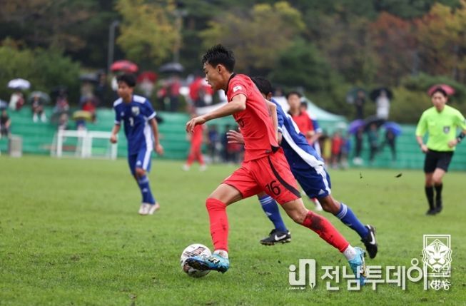 지난해 U-14 한일교류전 당시 U-14 대표팀(현 U-15 대표팀) 경기장면. (백마중 서사무엘)