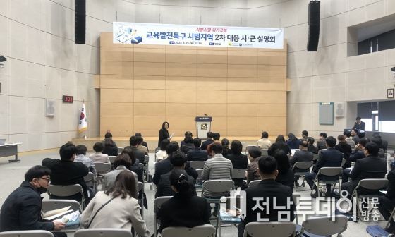 전남도 주관 교육발전특구 2차 공모 시군 설명회 모습