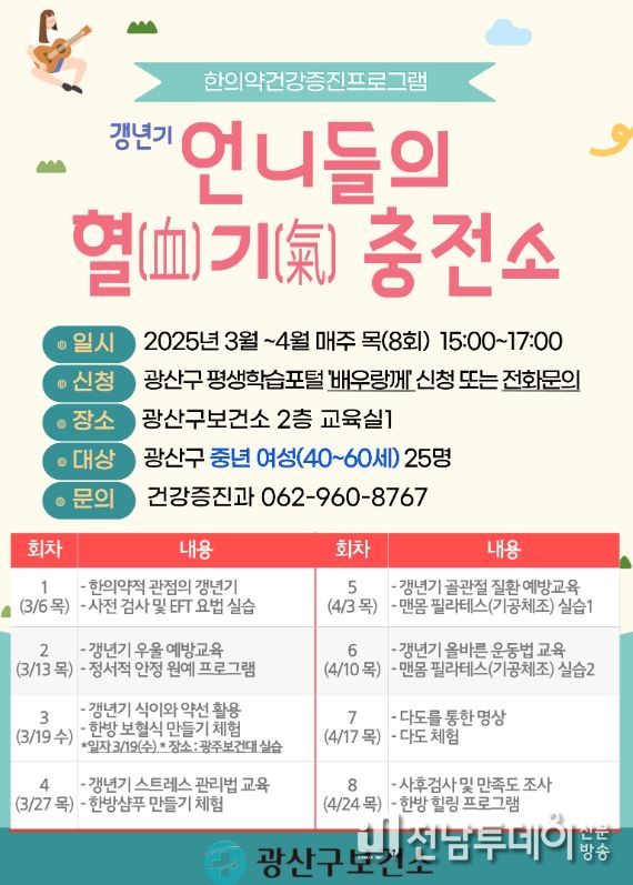 광산구 ‘갱년기 언니들의 혈기충전소’ 웹자보.