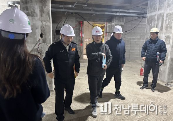 화순군·화순소방서 합동 건설현장 안전 점검 모습