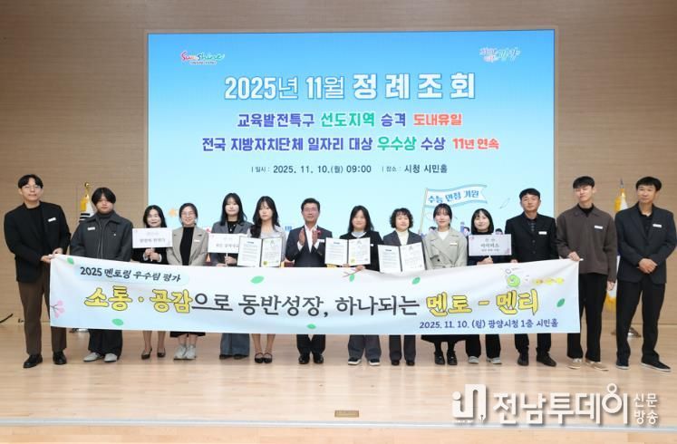 광양시, 2025년 신규직원 멘토링 활동 우수팀 시상