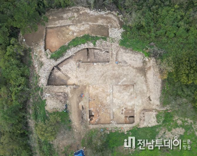 무안 봉대산성 발굴 조사 현장 전경