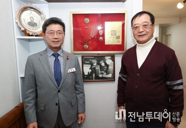 광양시, 호남 지역 유일 생존 태극무공훈장 수훈자 위문